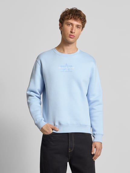 Alpha Industries Bluza z logo i okrągłym dekoltem Jasnoniebieski 4
