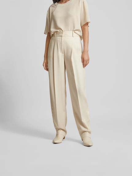 Joseph Balloon fit stoffen broek van viscose Ecru - 4