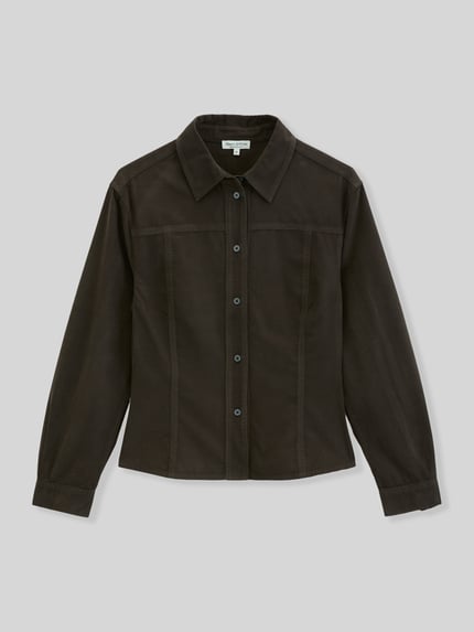 Marc O'Polo Regular Fit Langarmbluse aus reiner Baumwolle Dunkelbraun 2