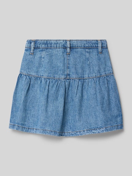 Produktfoto, Ausgestellter Jeansrock aus reiner Baumwolle von s.Oliver RED LABEL in denimlook met riemlus, contrastnaden, naadritssluiting, verstelbare wijdte aan de binnenkant, minilengte, puur katoen