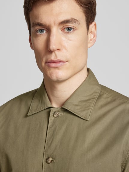 Marc O'Polo Loose Fit Overshirt aus Baumwoll-Leinen-Mix Oliv 3