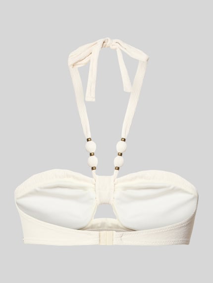 Produktfoto, Bikini-Oberteil met siersteentjes Model 'Keneto' van Banana Moon, elastische materiaalmix, structuurpatroon, halter, cut-out