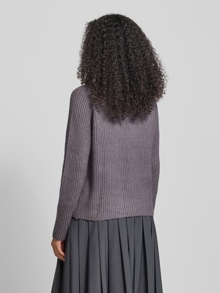 Jake*s Collection Gebreide pullover in riblook met opstaande kraag Lavendel - 5