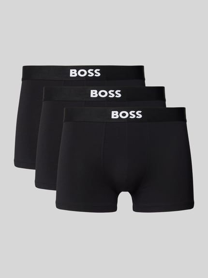 BOSS Trunks mit elastischem Logo-Bund im 3er-Pack Modell 'ONE' Black 1