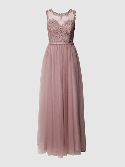 Mascara Abendkleid mit Ziersteinbesatz Mauve 2