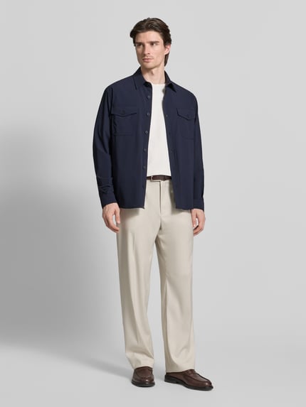 Cruna Hemdjacke mit Knopfleiste Dunkelblau 1
