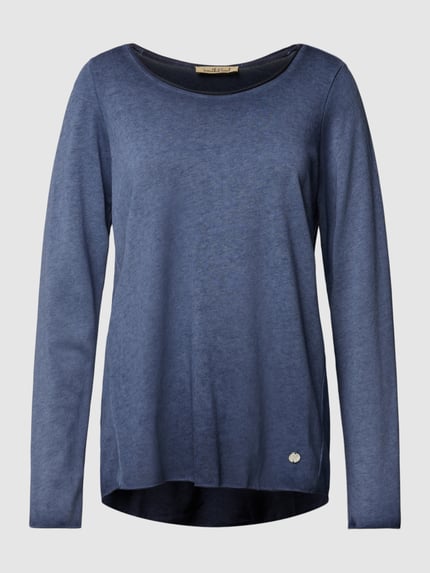 Smith and Soul Longsleeve met labelapplicatie Marineblauw - 2