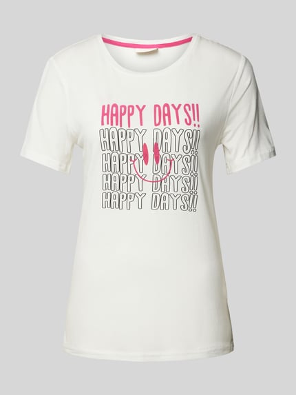FREE/QUENT T-shirt met motiefprint, model 'Kalina' Offwhite - 2