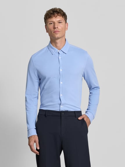 CINQUE koszula o kroju slim fit biznes z mieszanka bawełny Jasnoniebieski 4
