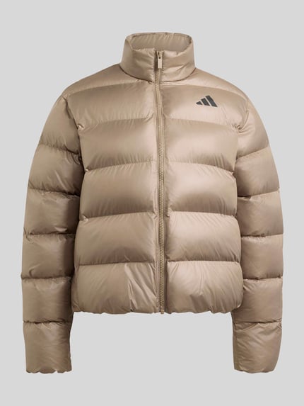 adidas Sportswear kurtka w stylu puffer o kroju regular fit z nadrukiem z logo Szarobrązowy 2