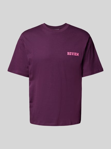 REVIEW Regular fit T-shirt van een mix van katoen en viscose Prune - 2