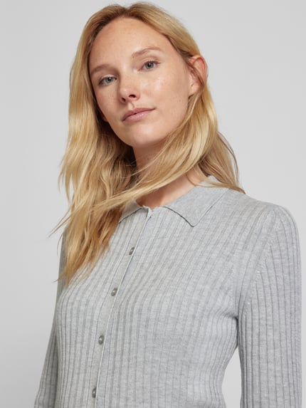 Soyaconcept Regular Fit Strickjacke mit Woll-Anteil Modell 'FETIMA' Hellgrau Melange 3