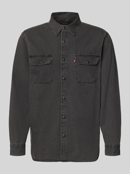 Levi's® relaxed fit overshirt van denim model 'JACKSON' Zwart - 2