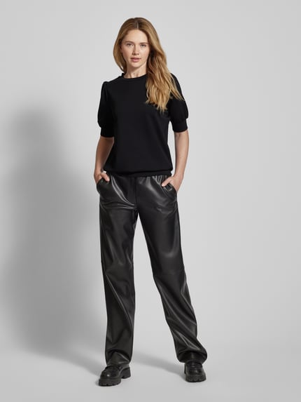 Soyaconcept Sweatshirt met pofmouwen, model 'BANU' Zwart - 1