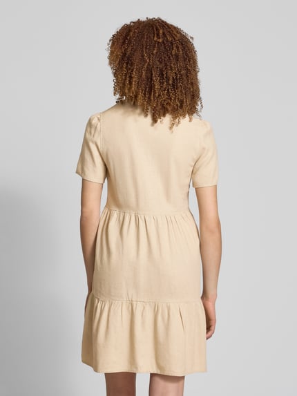 ONLY Comfort fit vrijetijdsjurk van mix van viscose en linnen, model 'TIRI-CARO' Beige - 5
