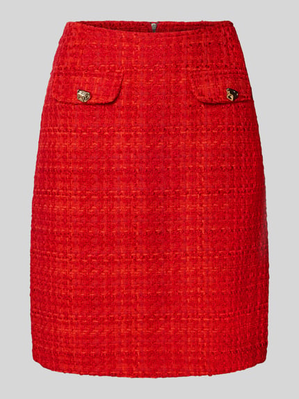 Christian Berg Woman Knielanger Rock in Bouclé-Optik Hellrot 2