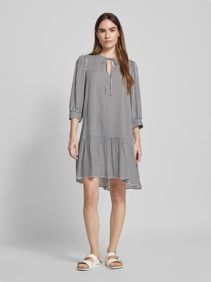 VERO MODA Knielange jurk met V-hals Marineblauw - 1