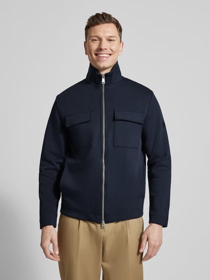 Marc O'Polo Regular fit sweatjack van katoenmix Marineblauw - 4