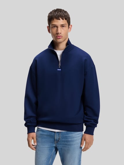 HUGO Blue troyer o kroju regular fit z czystej bawełny model 'Neeler' Granatowy 4