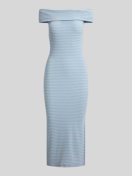 Lauren Ralph Lauren Figurbetontes Freizeitkleid aus Baumwoll-Mix Hellblau 2