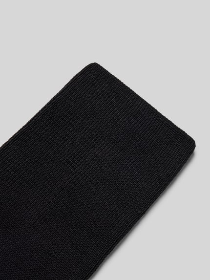 Produktfoto, Kniestrümpfe mit Label-Detail Modell 'MILANO' von FALKE in Schwarz, Bio-Baumwoll-Mix, elastische Rippbündchen, Ripp-Optik