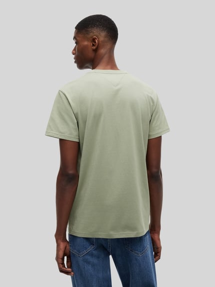Tommy Jeans relaxed fit T-shirt van puur katoen met labelopschrift Rietgroen - 5