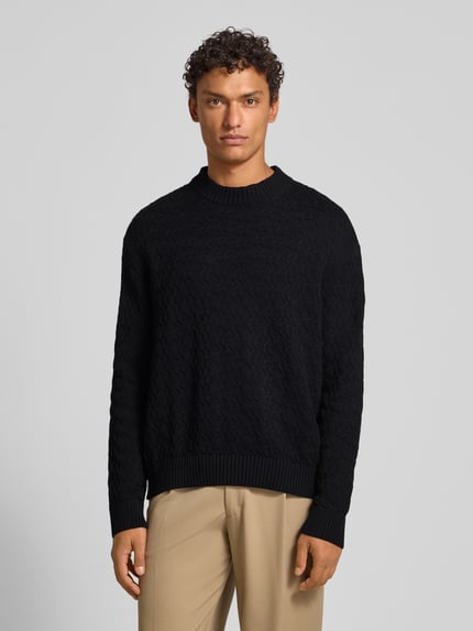 Selected Relaxed fit pullover van puur katoen, model 'PHILIP' Zwart - 4