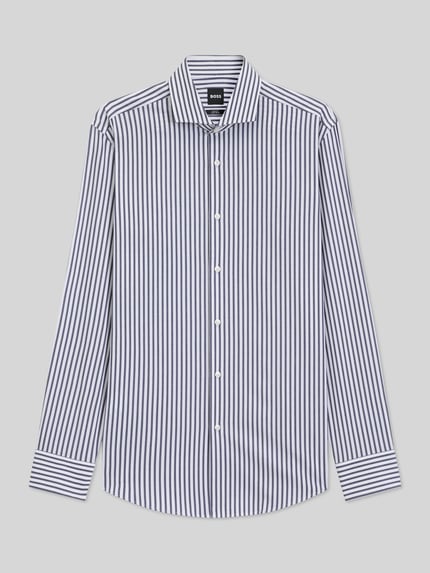 BOSS Slim Fit Businesshemd aus Baumwoll-Mix Modell 'HANK-SP' Marine 2