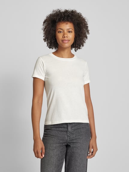 American Vintage T-shirt met V-hals, model 'GAMIPY' Wit - 4