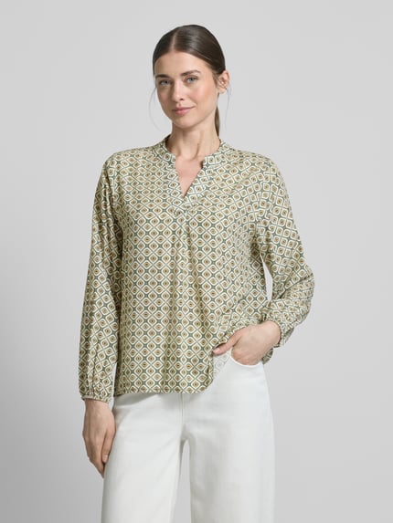 ZABAIONE Relaxed fit blouse met tuniekkraag, model 'Mi44mii' Kaki - 4