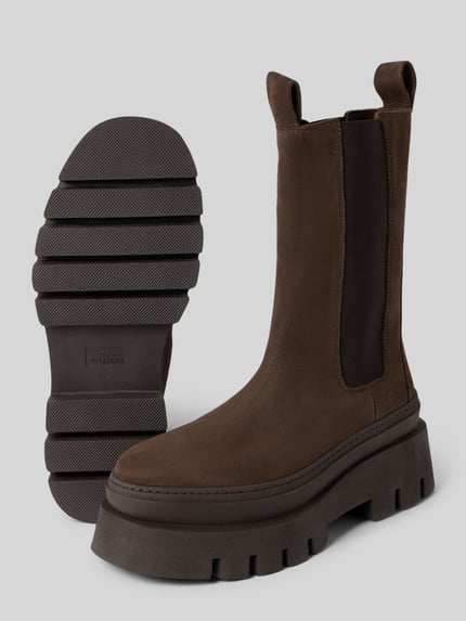 Copenhagen Stiefel aus echtem Leder mit Logo-Detail Dunkelbraun 4
