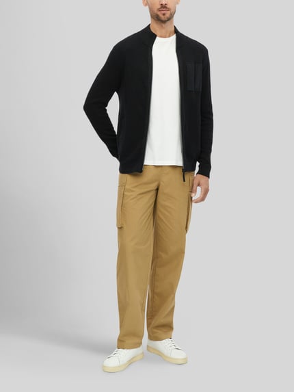 s.Oliver RED LABEL Strickjacke mit kontrastierenden Taschen-Einsätzen Black 1