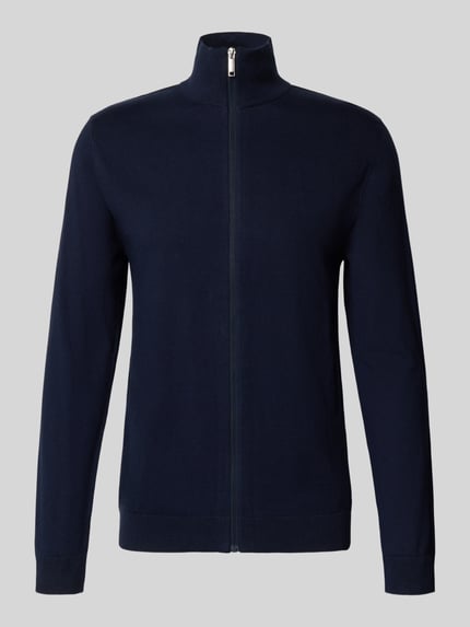 Selected Regular fit gebreid jack van puur katoen, model 'BERG' Donkerblauw - 2