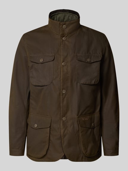 Barbour Regular Fit Funktionsjacke mit gewachstem Twill Modell 'OGSTON' Oliv 2