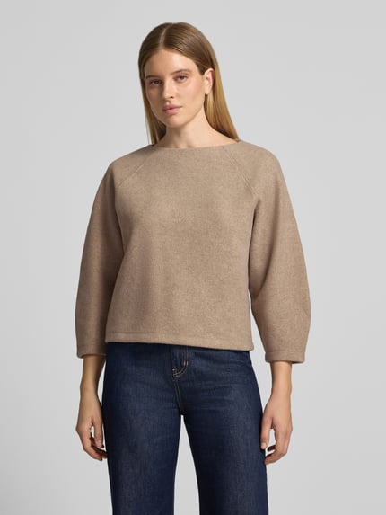 OPUS Regular Fit Sweatshirt mit U-Boot-Ausschnitt Modell 'Gusera' Camel 4