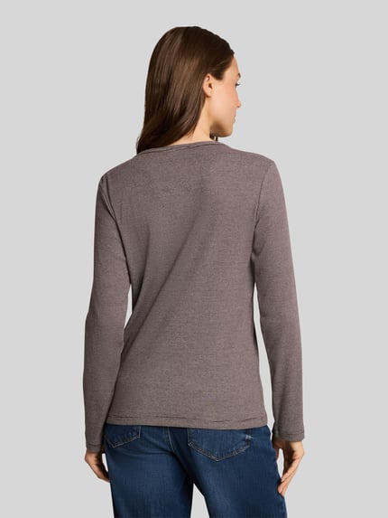 Tom Tailor Regular Fit Langarmshirt aus Baumwoll-Mix  Camel 5