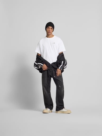 MM6 Maison Margiela T-Shirt mit Label-Print Weiss 1