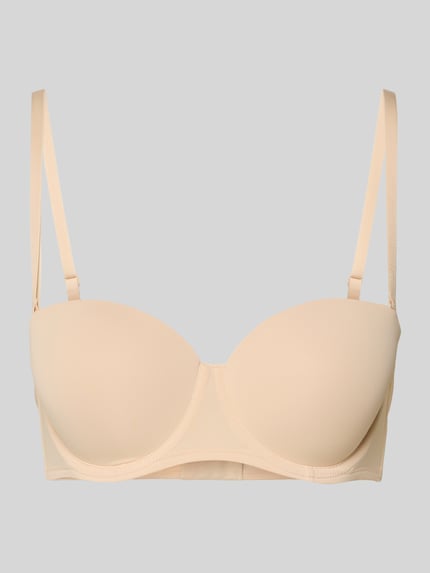 Produktfoto, Regular Fit BH in Balcony-Optik van DORINA uit elastische materiaalmix in beige met afneembare en verstelbare spaghettibandjes, haakjessluiting