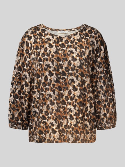 Christian Berg Woman Blouseshirt met 3/4-mouwen van een mix van viscose en elastaan Cognac - 2