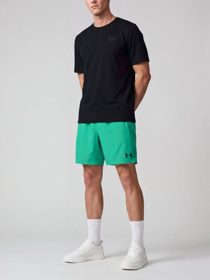 Under Armour Szorty sportowe z elastycznym ściągaczem z logo Zielony 4