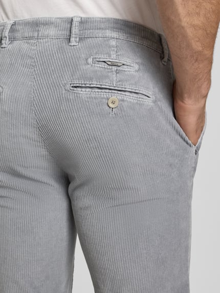 Brax Slim fit corduroy broek met achterzakken, model 'Fabio' Zilver - 3