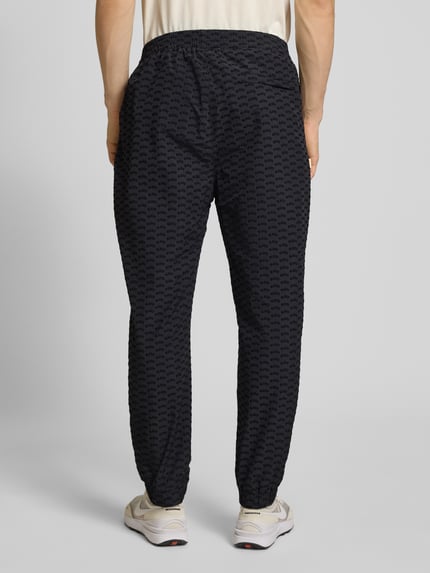 BLKVIS Relaxed fit trainingsbroek met labelstitching Zwart - 5
