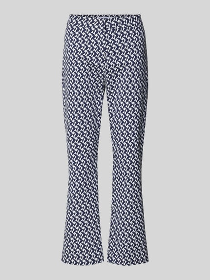 Produktfoto, Stoffhose mit geometrischem Allover-Print Modell 'Maika' von Raffaello Rossi, Flared Fit, Baumwoll-Mix, Haken-Reißverschluss
