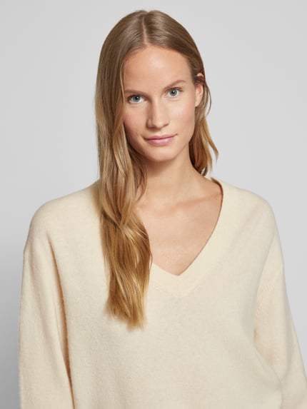 American Vintage Strickpullover aus Woll-Mix mit Kaschmir-Anteil Modell 'RAXOW' Sand 3