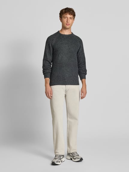 Blend Regular Fit Strickpullover mit Woll-Anteil Modell 'DEXTER' Anthrazit 1