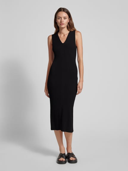 COMMA Strickkleid mit V-Ausschnitt Black 4