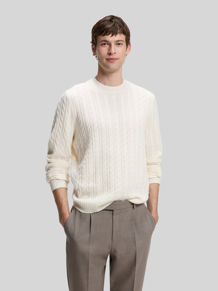 BOSS Regular Fit Pullover mit Baumwoll-Anteil Modell 'Furlan' Offwhite 4