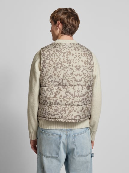 PEQUS Steppweste mit Label-Stitching Modell 'Aether' Taupe 5