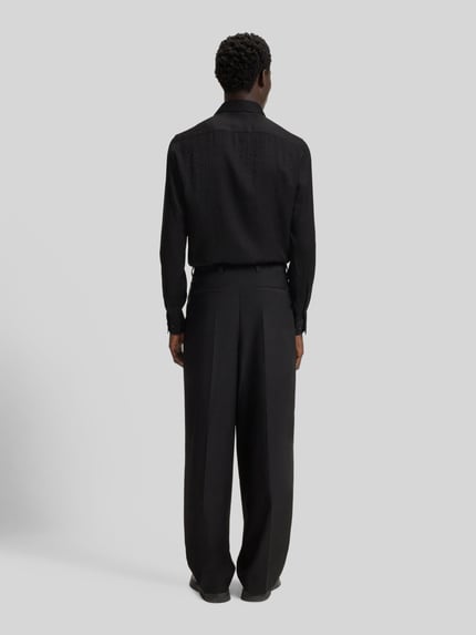 HUGO Slim fit vrijetijdsoverhemd met jacquardmotief, model 'KENNO' Zwart - 5