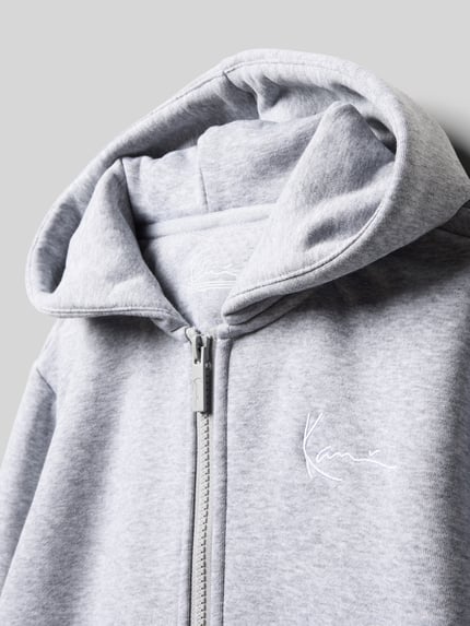 Karl Kani Regular Fit Sweatjacke aus Baumwoll-Mix mit Reißverschluss Mittelgrau Melange 2